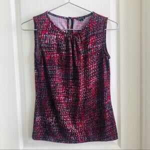 Tahari ASL geometric printed sleeveless tank top